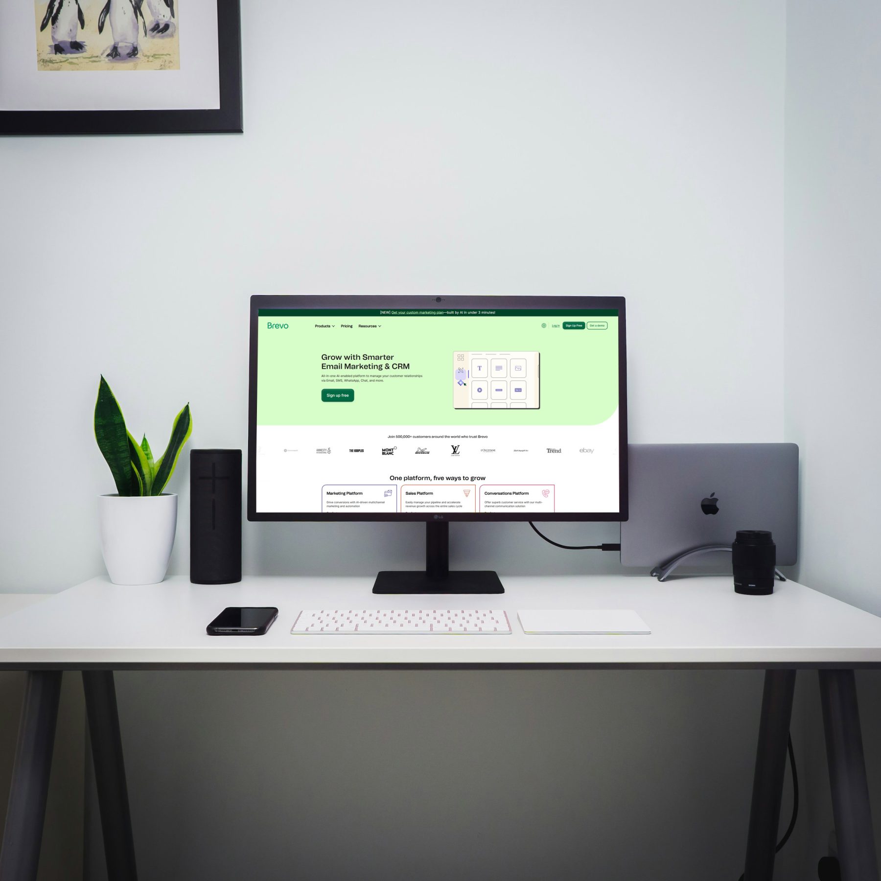 Brevo website on a computer